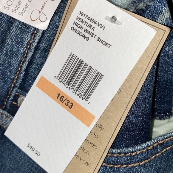 Jessica Simpson shorts Ventura high waist 16 distressed frayed denim jean NEW - Picture 6 of 8